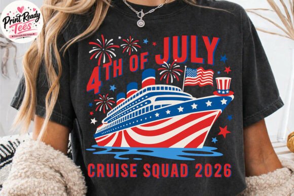 4th of July Cruise Squad 2026 PNG Design: A Patriotic Graphic for Group Celebrations