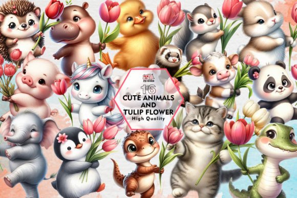 Adorable Animals and Floral Clipart for Modern Design