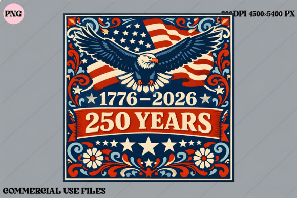 Celebrate a Milestone with the USA 250 Years Eagle Flag Graphic Design