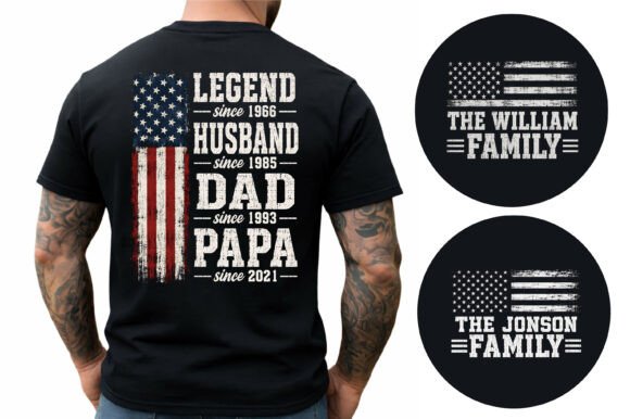 Legend Husband Dad Papa T-Shirt Design: A Graphic Design Asset