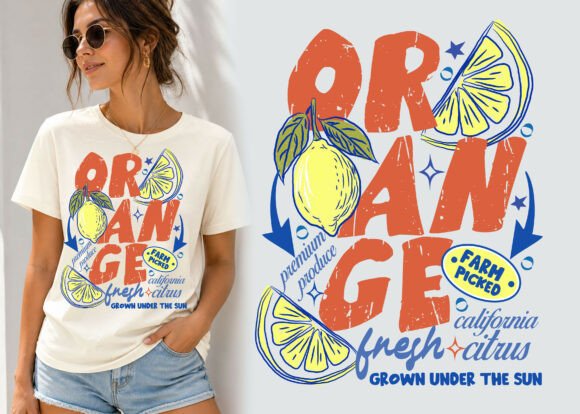 Orange Fresh Fruit Summer Shirt Design: A Vibrant Creative Asset