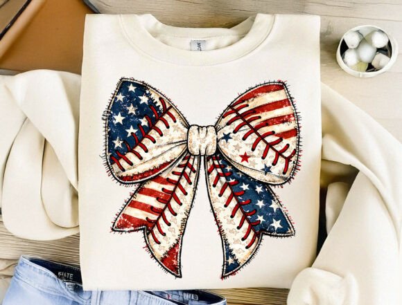 Patriotic Baseball Bow: A Versatile Sublimation Design