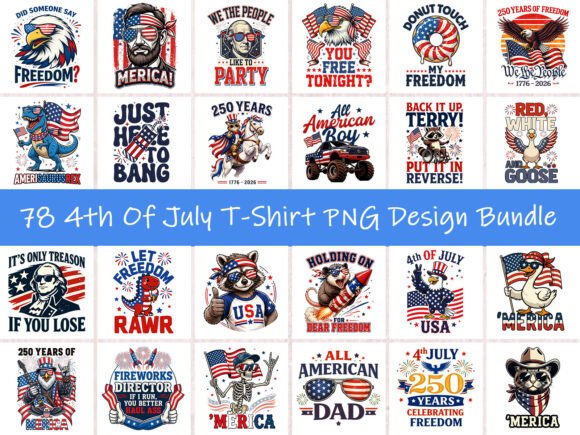 Patriotic PNG Bundle: Elevate Your 4th of July Designs