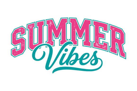Summer Vibes Varsity Typography Design: A Creative Asset