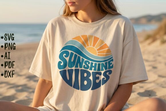 Sunshine Vibes Summer T-Shirt Design SVG